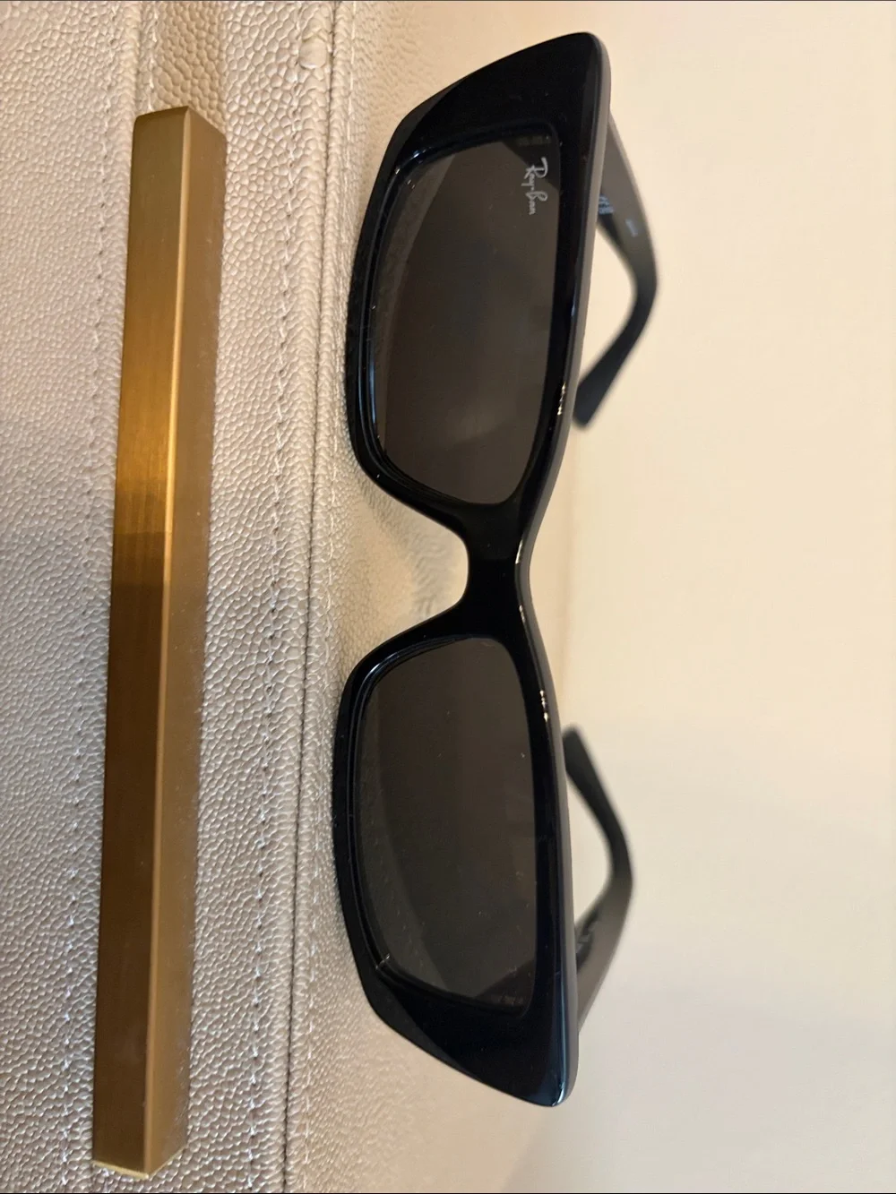 Teru Ray-Ban Black Gloss Rectangular Sunglasses